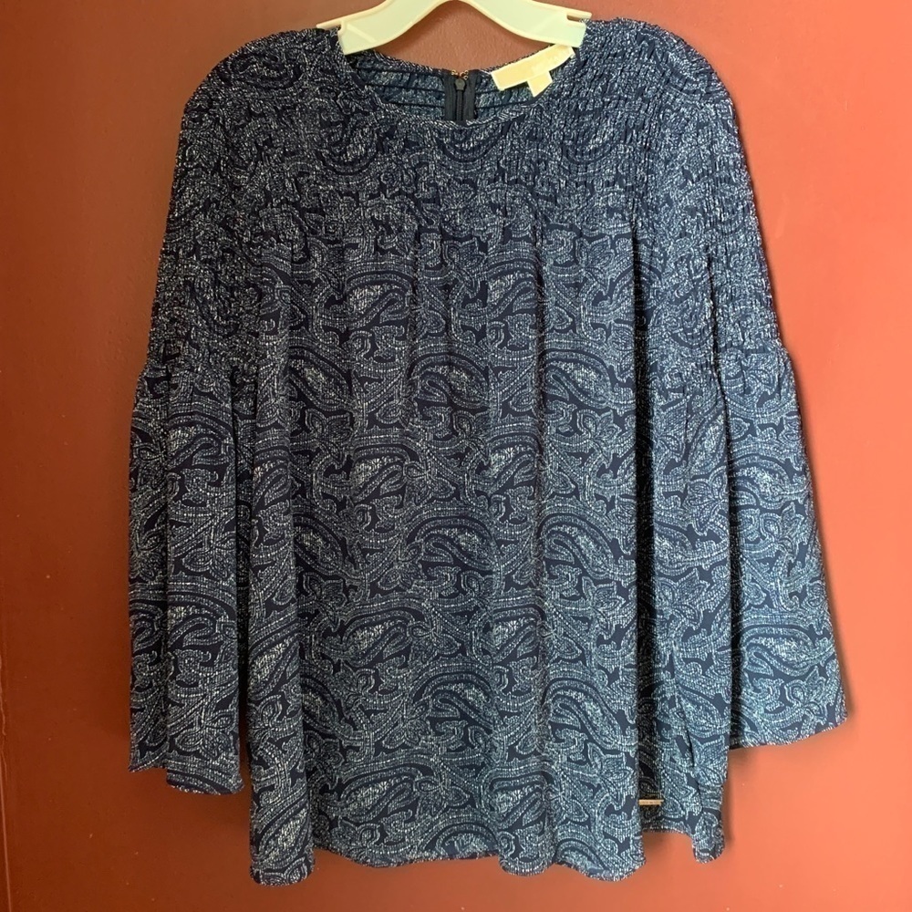 Michael Kors Navy Paisley Top |‎ Medium